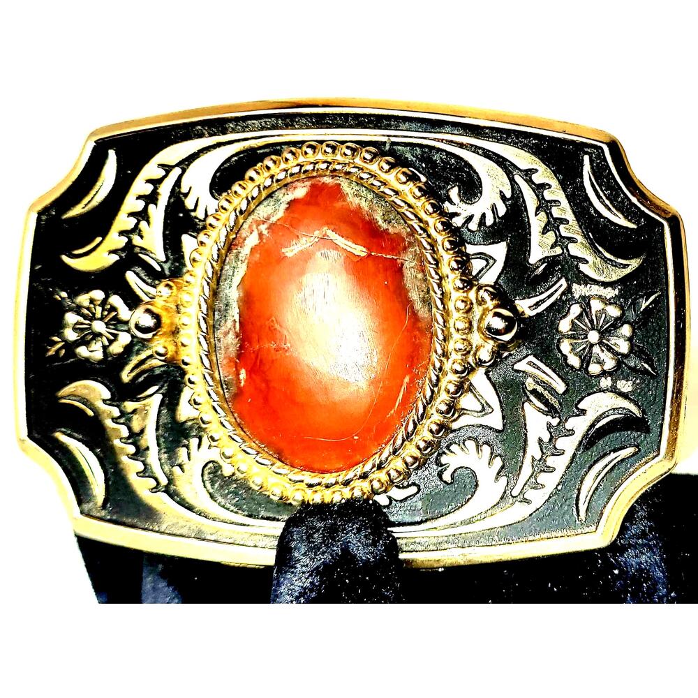 Vintage Dinosaur Coprolite Fossil Poop Western Belt Buckle